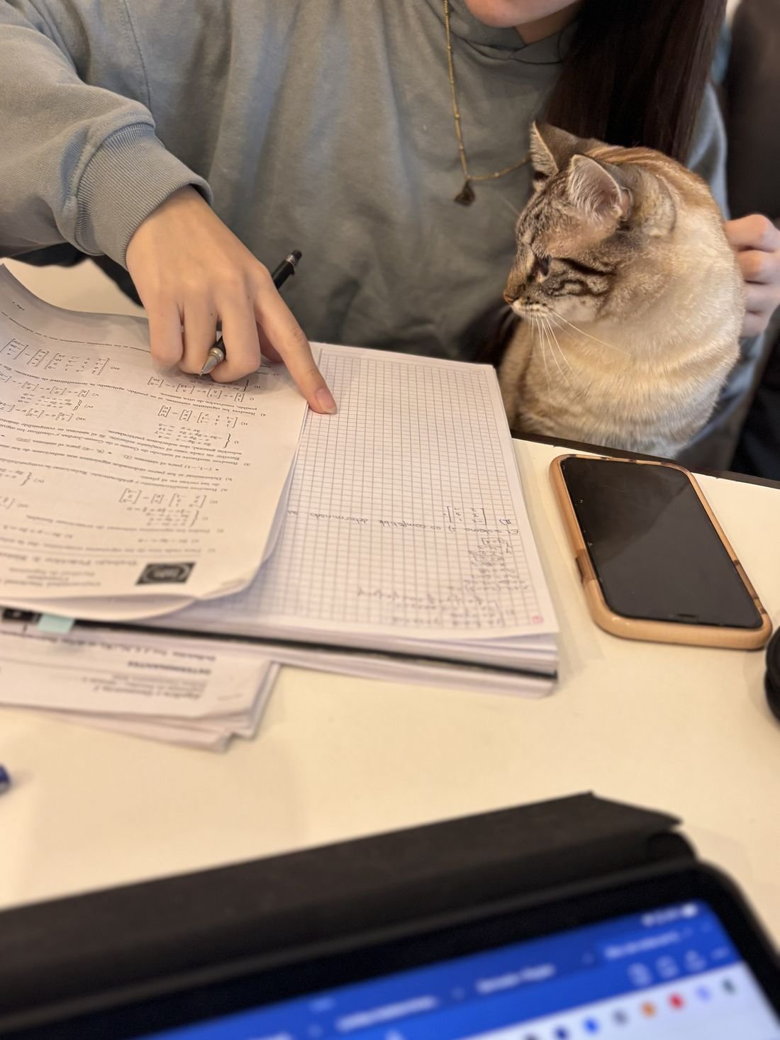 Estudiante con gata